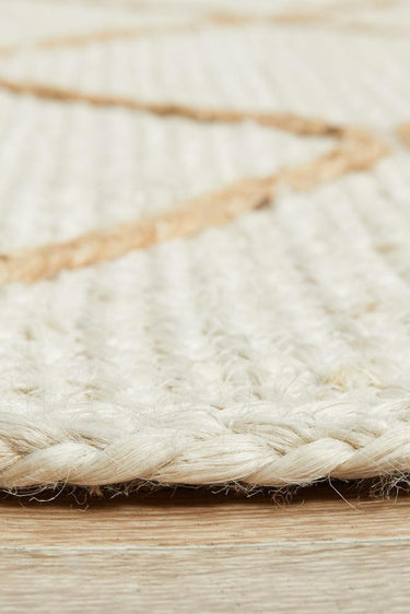 Aanya White Diamond Jute Rug